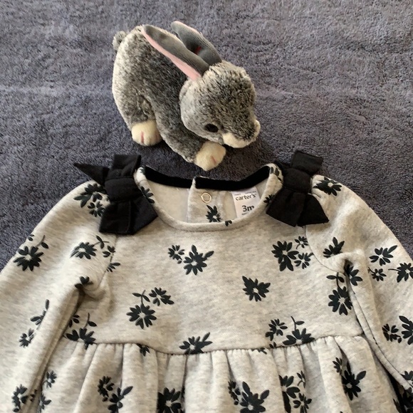 NWT, Girls, Carter’s, Super Cute, Warm & Soft, Black & Gray Dress, 3-6M - Picture 4 of 7